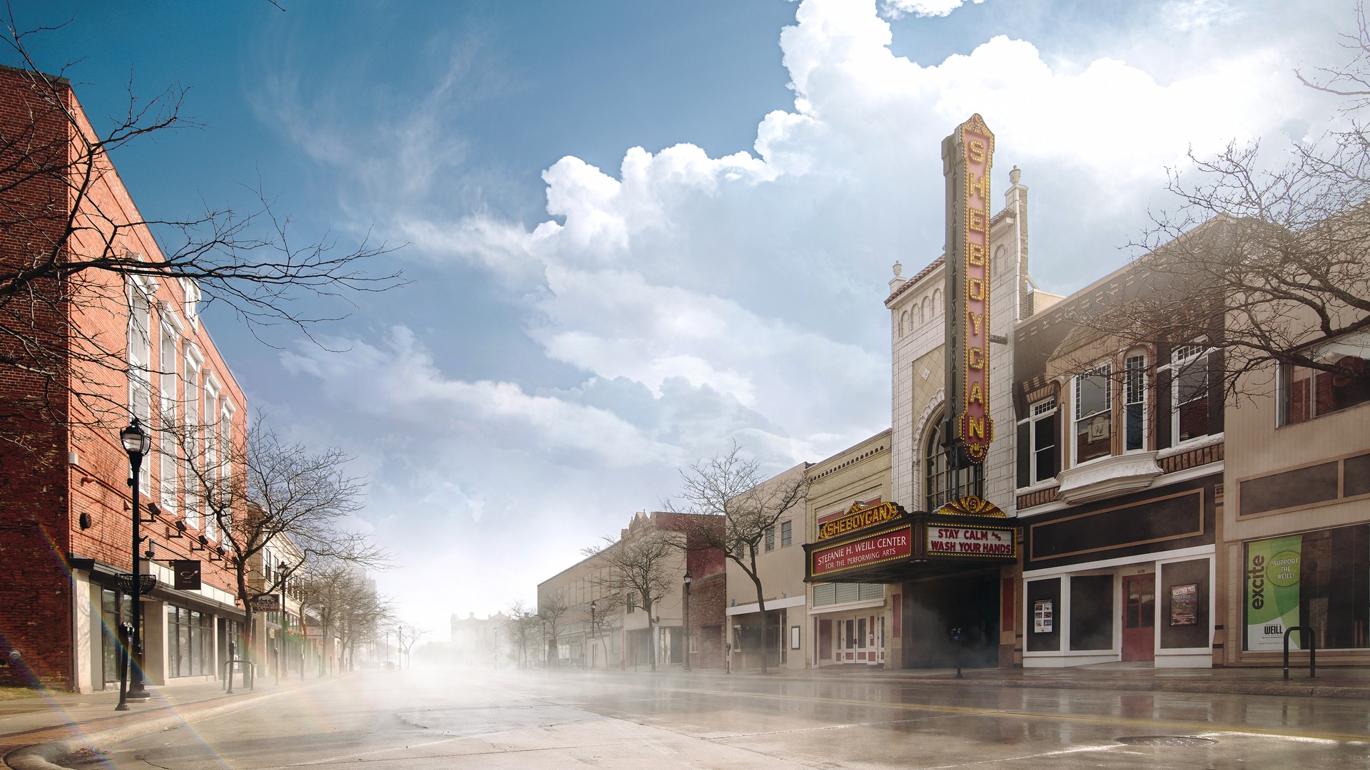 Downtown Sheboygan historic buildings and storefronts along 8th Street